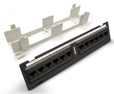 Hyperline PPW-12-8P8C-C5e Патч-панель настенная, 12 портов RJ-45(8P8C), категория 5е, с подставкой Фото