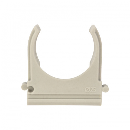 Крепеж-клипса для труб D=25 мм серый Rexant (100 шт/уп) Фото