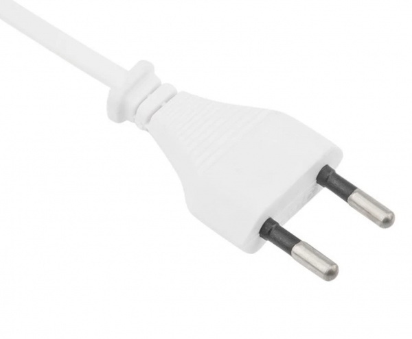Шнур сетевой, вилка плоская без розетки, кабель 2x0.5 мм², длина 1,5 метра, белый REXANT Фото