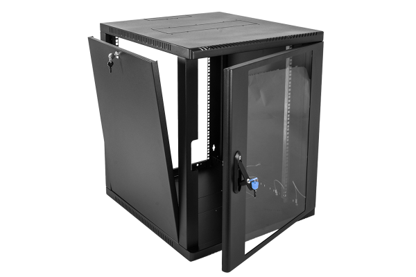 Шкаф телекоммуникационный настенный сварной 12U (600 × 500) съёмные стенки, дверь стекло, чёрный Фото Шкаф телекоммуникационный настенный сварной 12U (600 × 500) съёмные стенки, дверь стекло, чёрный Фото