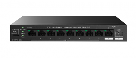 G1110PF-8-120W Неуправляемый коммутатор с 8 портами PoE 9GE+1SFP, Фото G1110PF-8-120W Неуправляемый коммутатор с 8 портами PoE 9GE+1SFP, Фото