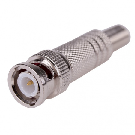 Разъем высокочастотный на кабель, штекер BNC под винт с пружиной, металл, (1шт.) (пакет)  PROconnect Фото