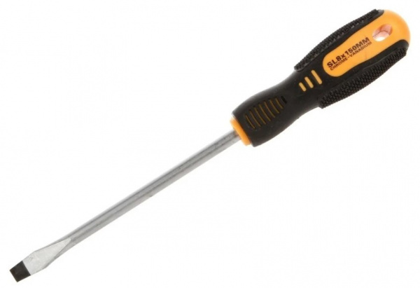Отвертка шлицевая SL 8х150 мм, двухкомпонентная рукоятка REXANT Фото Отвертка шлицевая SL 8х150 мм, двухкомпонентная рукоятка REXANT Фото