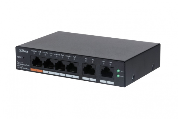 DH-CS4006-4ET-60 4-портовый PoE коммутатор с функцией облачного управления Фото DH-CS4006-4ET-60 4-портовый PoE коммутатор с функцией облачного управления Фото