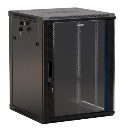 Hyperline TWB-1866-GP-RAL9004 Шкаф настенный 19-дюймовый (19