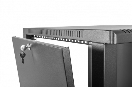 Шкаф телекоммуникационный настенный сварной 12U (600 × 350) съёмные стенки, дверь металл, чёрный Фото