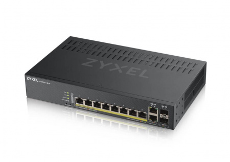 Гибридный Smart коммутатор PoE+ Zyxel Nebula Flex GS1920-8HPv2, 8xGE PoE+, 2xCombo (SFP/RJ-45), бесш Фото
