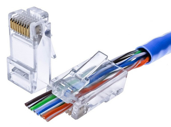 Проходной джек RJ-45 кат.5e Unibrave