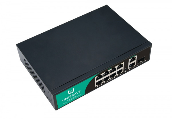 UB-SW-8F2G1SFP-120 Base Неуправляемый коммутатор Unibrave с поддержкой PoE на 8 портов, 2 Uplink 1000 Мбит/с, 1 SFP Фото UB-SW-8F2G1SFP-120 Base Неуправляемый коммутатор Unibrave с поддержкой PoE на 8 портов, 2 Uplink 1000 Мбит/с, 1 SFP Фото