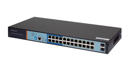 AT-NS-24GP-2GS/L2-230 (F) 24-портовый гигабитный РoЕ коммутатор L2 Фото