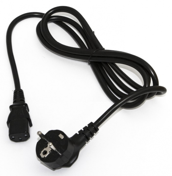 Hyperline PWC-IEC13-SHM-3.0-BK Кабель питания компьютера (Schuko+C13) (3x1.00), 10A, угловая вилка Фото