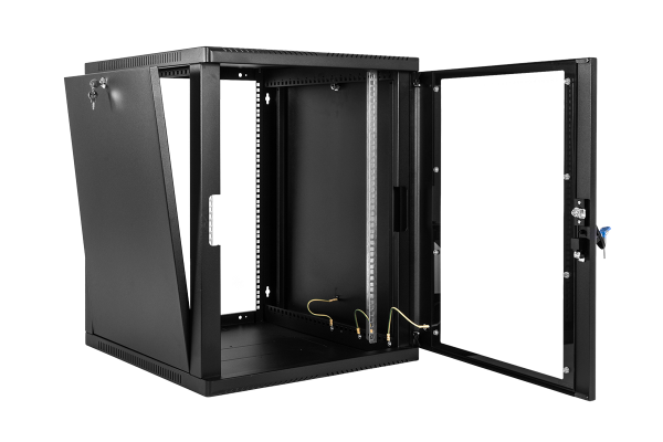 Шкаф телекоммуникационный настенный сварной 12U (600 × 500) съёмные стенки, дверь стекло, чёрный Фото Шкаф телекоммуникационный настенный сварной 12U (600 × 500) съёмные стенки, дверь стекло, чёрный Фото