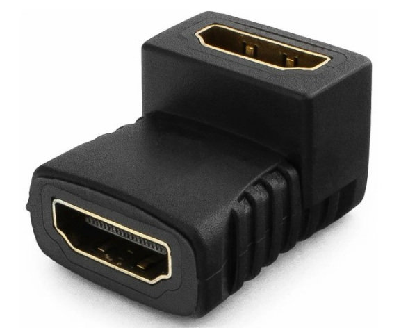 Переходник HDMI-HDMI Cablexpert A-HDMI-FFL, 19F/19F, угловой, золотые разъемы. Фото Переходник HDMI-HDMI Cablexpert A-HDMI-FFL, 19F/19F, угловой, золотые разъемы. Фото