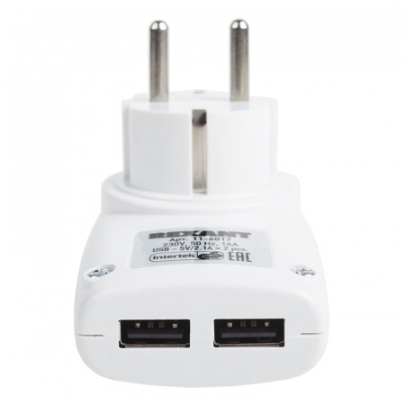 Адаптер питания 220В + 2  USB REXANT RX-17 Фото