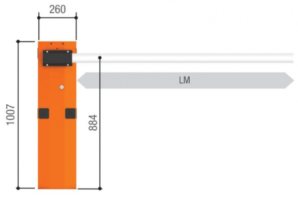 G2500 Тумба шлагбаума из оцинкованной стали для левостороннего монтажа Фото