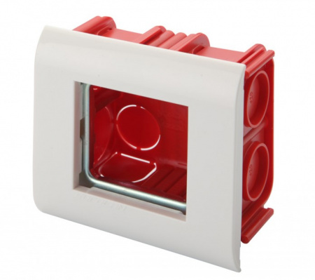 16M-00-02WT Рамка французский стандарт 2 модуля 45 × 22,5 мм, белый Фото