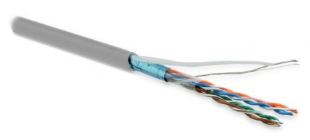 Кабель витая пара Hyperline Cat5e F/UTP, FUTP4-C5E-P26-IN-LSZH-GY-100, (100 м) экранированная Фото