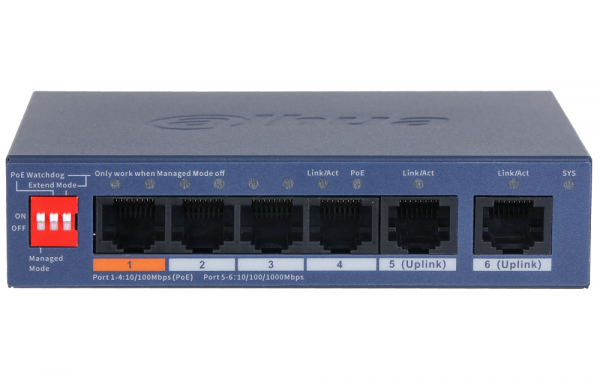 DH-CS4006-4ET2GT-60 4-портовый PoE коммутатор с функцией облачного управления Фото DH-CS4006-4ET2GT-60 4-портовый PoE коммутатор с функцией облачного управления Фото