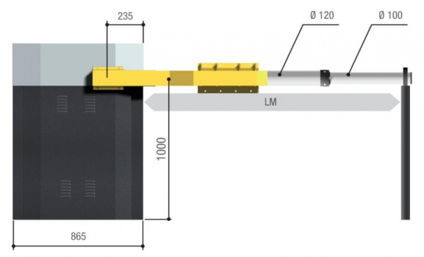 G12000K - Тумба шлагбаума из оцинкованной и окрашенной стали Фото