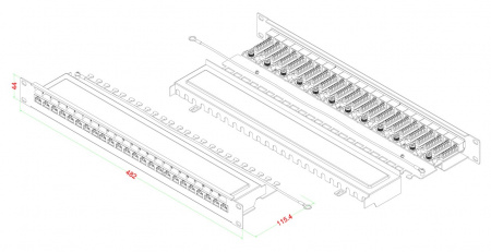 Hyperline PP3-19-24-8P8C-C6-SH-110D Патч-панель 19