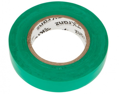 Изолента ПВХ KRANZ 0.13х15 мм, 25 м, зеленая. Фото