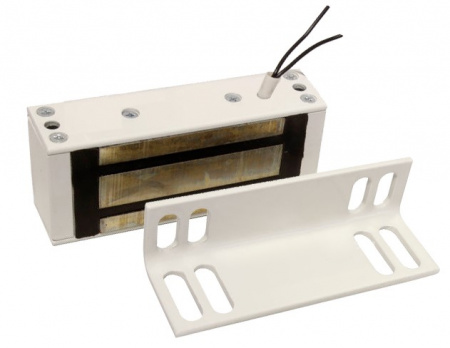 М1-300 с уголком (белый) Замок электромагнитный Фото М1-300 с уголком (белый) Замок электромагнитный Фото