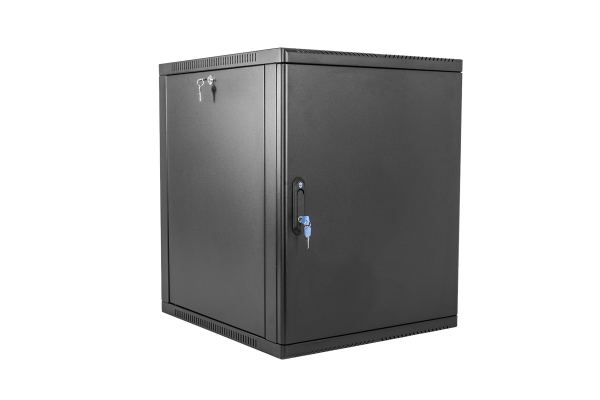 Шкаф телекоммуникационный настенный сварной 12U (600 × 350) съёмные стенки, дверь металл, чёрный Фото
