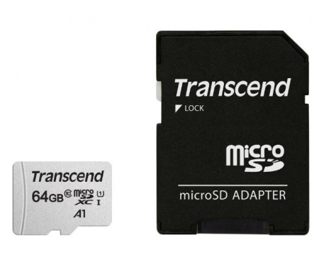 Карта памяти 64GB MicroSD UHS-I U1 Transcend 300S 100МБ/с Class 10 + SD адаптер Фото Карта памяти 64GB MicroSD UHS-I U1 Transcend 300S 100МБ/с Class 10 + SD адаптер Фото