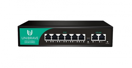 UB-SW-6F2F-75 Base Неуправляемый коммутатор Unibrave с поддержкой PoE на 6 портов Фото