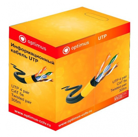 Кабель «витая пара» Optimus 4x2x0.5 CAT5e, UTP Cu (indoor) 305м Фото