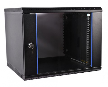 ШРН-Э-9.650-9005 Шкаф телекоммуникационный настенный разборный ЭКОНОМ 9U (600 × 650) дверь стекло Фото