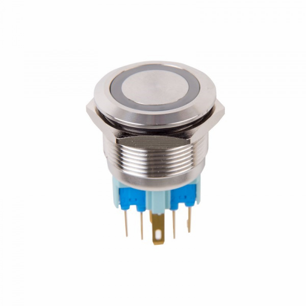 Кнопка  антивандальная Ø22 12В Б/Фикс (6с) (ON)-OFF/(OFF)-ON подсв/красная  REXANT Фото