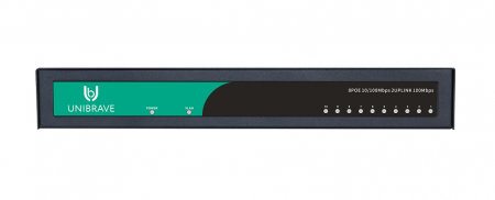 UB-SW-8F2F-96 out Base Неуправляемый коммутатор Unibrave с поддержкой PoE на 8 портов с внешним адаптером питания Фото