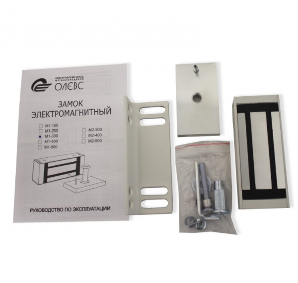 М1-300 с уголком (белый) Замок электромагнитный Фото М1-300 с уголком (белый) Замок электромагнитный Фото