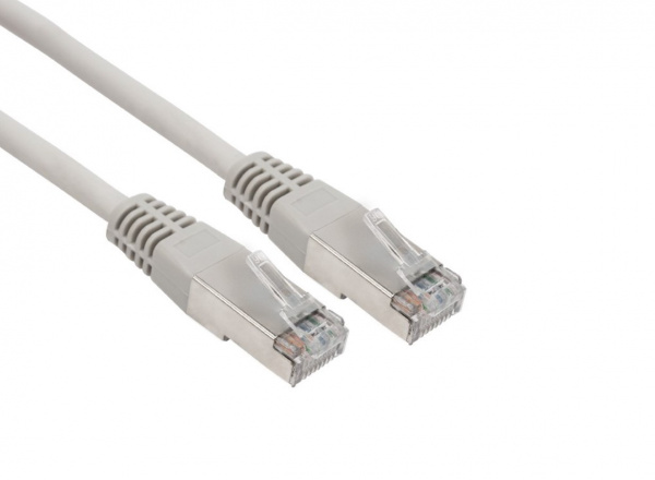 Патч-корд FTP категория 6 LSZH, длина 0,5 метра, экранированный, серый REXANT Фото