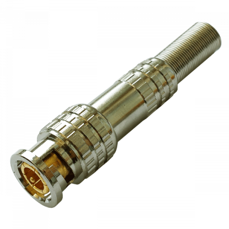 РАЗЪЕМ TS BNC штекер под пайку с пружиной, металл Фото