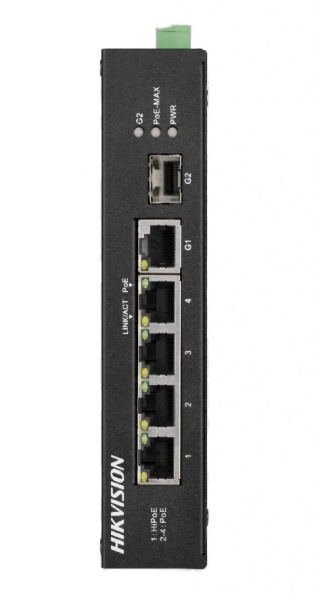 DS-3T0306HP-E/HS Неуправляемый коммутатор, 3 RJ45 100M PoE с грозозащитой 6кВ Фото