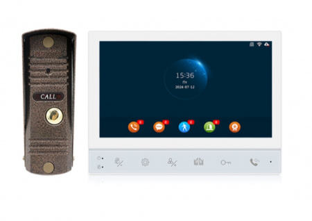 AT-I-K741F/TW (V2) White Комплект: видеодомофон FHD с Wifi  и видеопанель FHD Фото