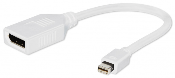 Переходник miniDisplayPort - DisplayPort, Cablexpert, 20M/20F, длина 16см, белый, паке Фото Переходник miniDisplayPort - DisplayPort, Cablexpert, 20M/20F, длина 16см, белый, паке Фото