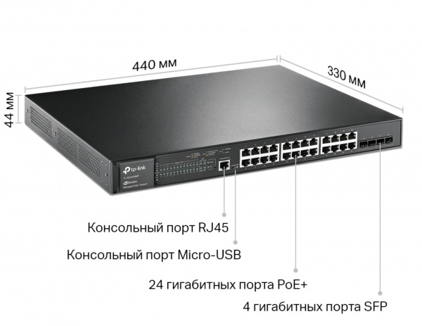 TL-SG3428MP 24G 4SFP 24PoE+ 384W управляемый коммутатор TP-Link Фото TL-SG3428MP 24G 4SFP 24PoE+ 384W управляемый коммутатор TP-Link Фото