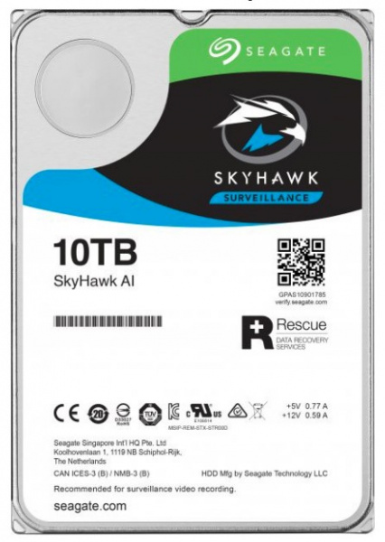 Жесткий диск 10TB Seagate SkyHawk AI ST10000VE000 для систем видеонаблюдения Фото Жесткий диск 10TB Seagate SkyHawk AI ST10000VE000 для систем видеонаблюдения Фото