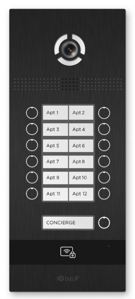 BI-12FB BLACK Вызывная панель на 12 абонентов Фото BI-12FB BLACK Вызывная панель на 12 абонентов Фото
