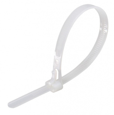 Хомут-стяжка кабельная нейлоновая REXANT 150 x3,6 мм, белая, упаковка 100 шт. Фото