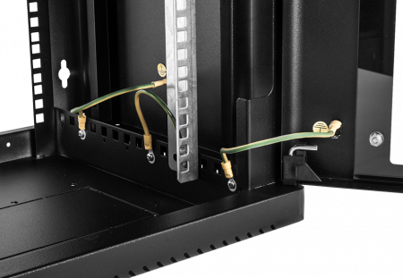 Шкаф телекоммуникационный настенный сварной 9U (600 × 500) съёмные стенки, дверь стекло, чёрный Фото