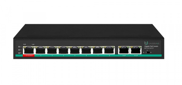 UB-SW-8G2G-120 Pro Гигабитный неуправляемый коммутатор Unibrave с поддержкой PoE на 8 портов (120 Вт) Фото UB-SW-8G2G-120 Pro Гигабитный неуправляемый коммутатор Unibrave с поддержкой PoE на 8 портов (120 Вт) Фото
