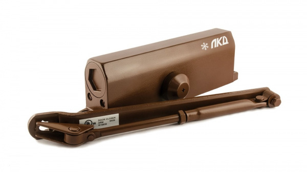 ЛКД-ДК-60-110  с ФЗЗ Доводчик дверной, с задержкой закрывания, до 110 кг, EN3-5, коричневый,