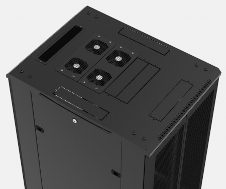 Hyperline TTB-4281-AS-RAL9004 Шкаф напольный 19-дюймовый, 42U, 2055x800х1000 мм (ВхШхГ) Фото