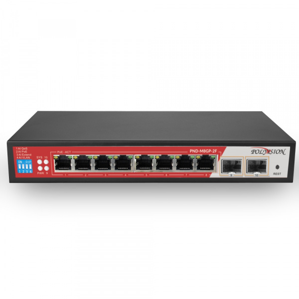 PND-M8GP-2F Коммутатор с питанием POE Polyvision Фото PND-M8GP-2F Коммутатор с питанием POE Polyvision Фото