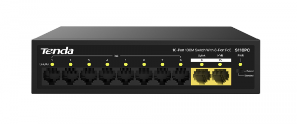 S110PC 10-портовый PoE-коммутатор 100M Lite с 8-портовым PoE Фото