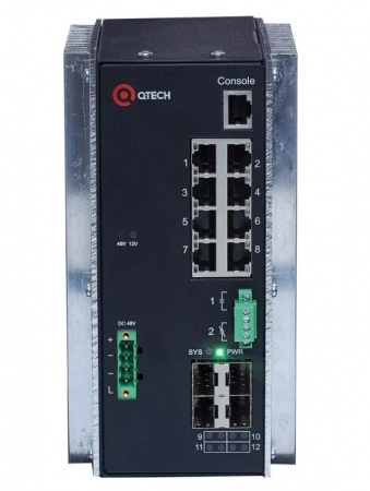 QSW-3310-12T-I-POE-DC Управляемый коммутатор уровня L3 с поддержкой PoE Фото